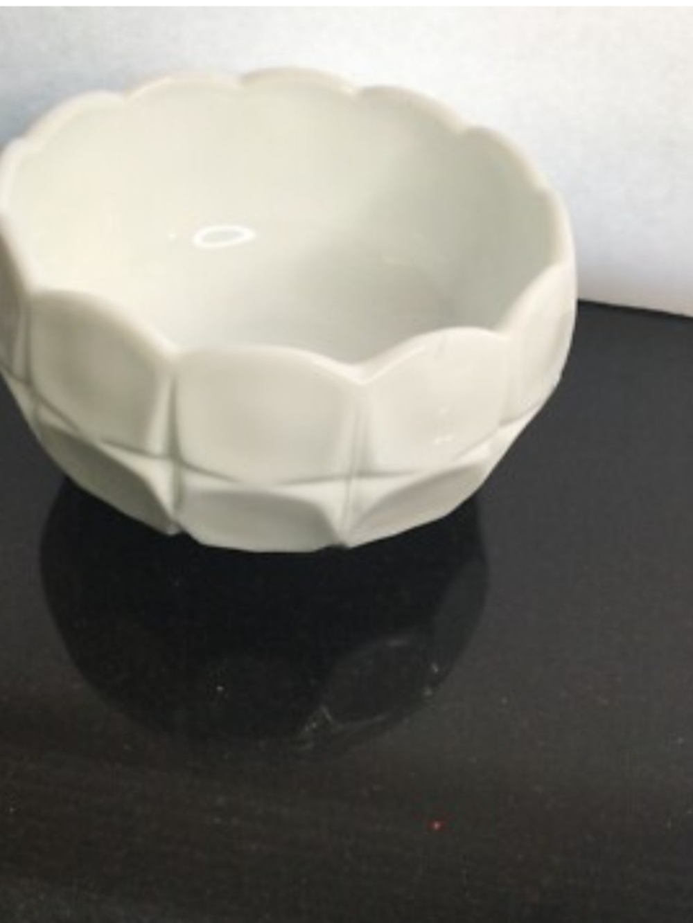 White Scalloped Ceramic Decorative Bowl